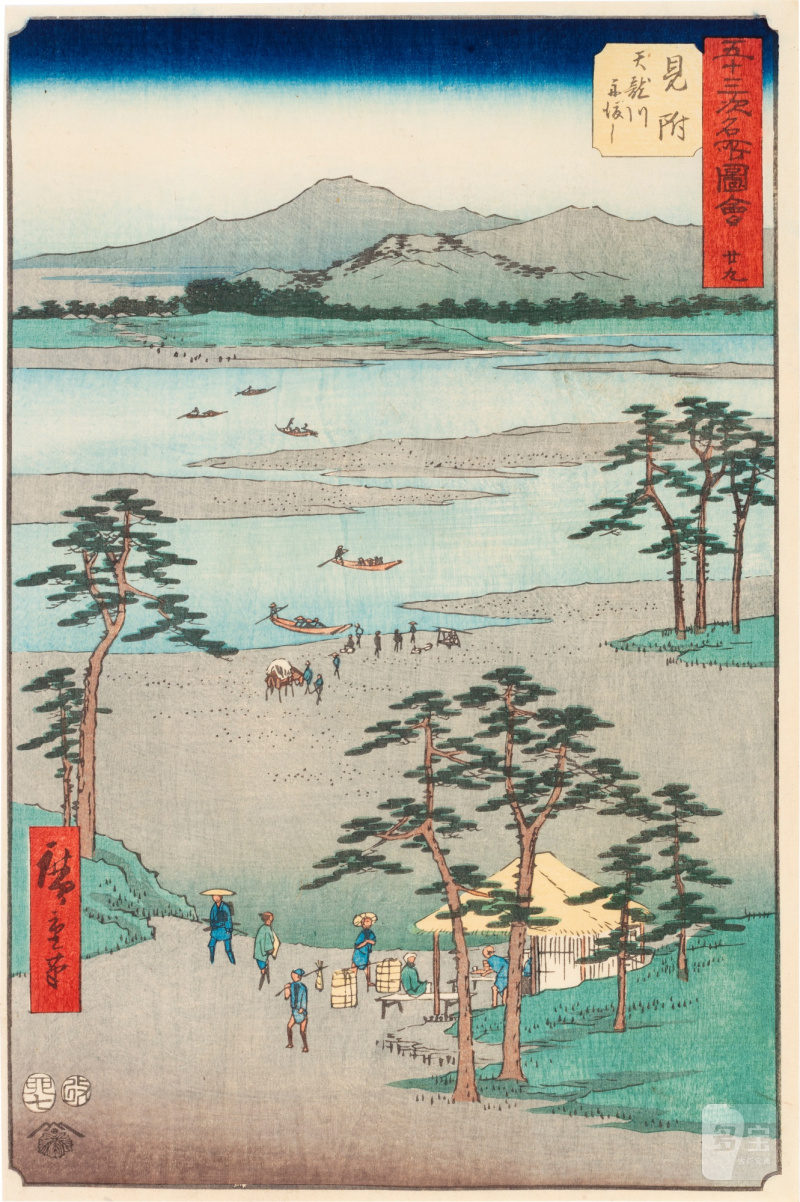 Utagawa Hiroshige (1797-1858) | The complete set of Famous Sights of the Fifty-three Stations (Gojusan tsugi meisho zue), also known as the Vertical Tokaido | Edo period, 19th century - 图55